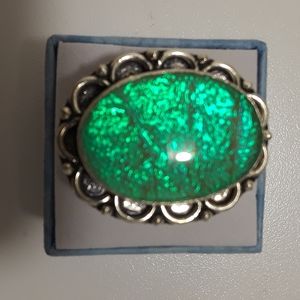 925 Silver Australian triple opal ring size 6